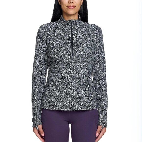 Spyder Women's Plus Size XXL Black White Half Zip Pullover Sweatshirt NWT - Picture 1 of 7